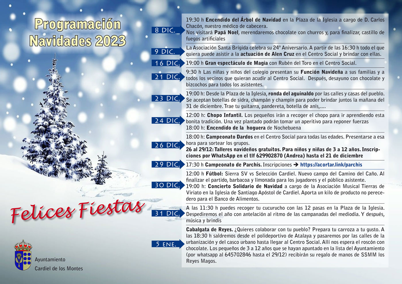 Programa de actividades Navidad 2023