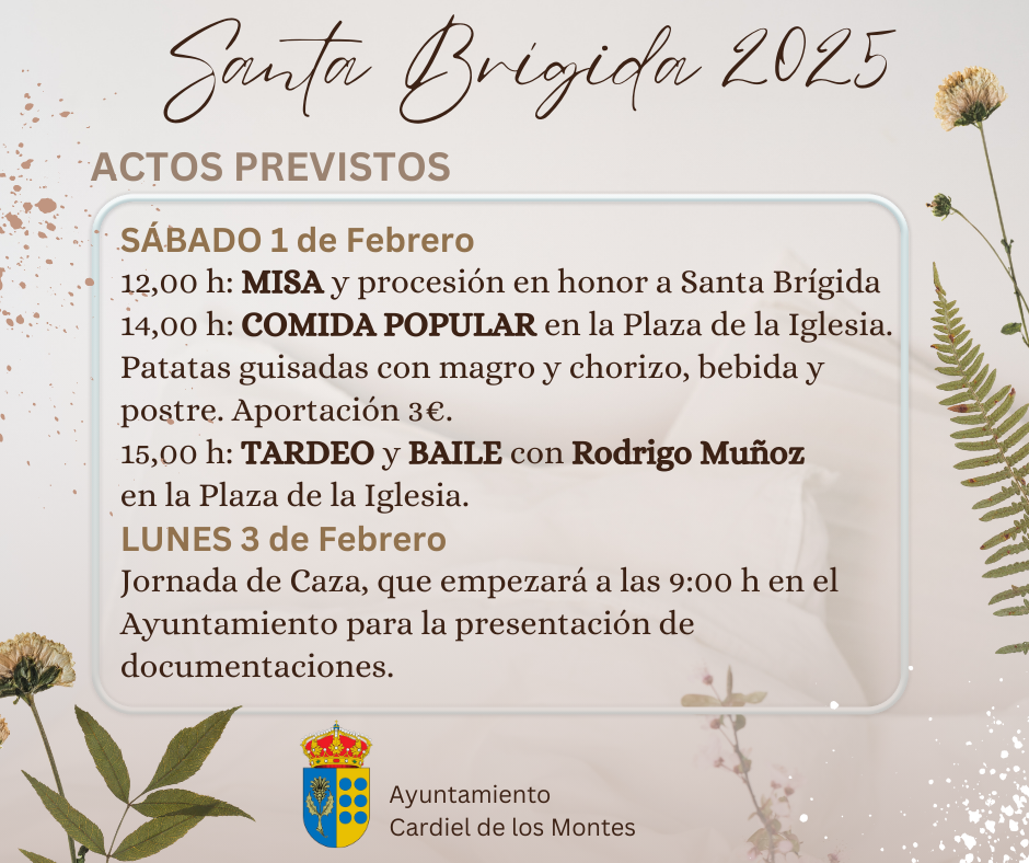 Actos por Santa Brígida 2025